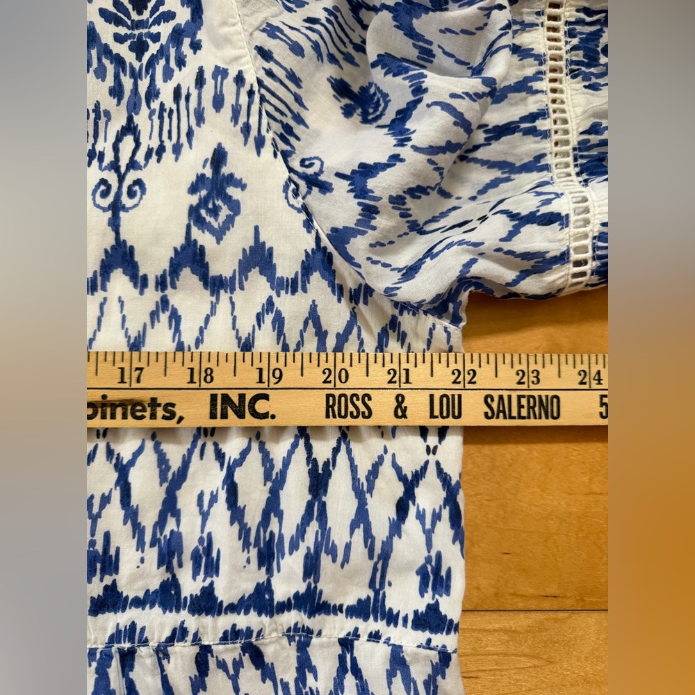 Tommy Bahama Women’s Ikat Print Swim Cover Up Dress 100% Cotton Navy White - XL - Picture 11 of 13